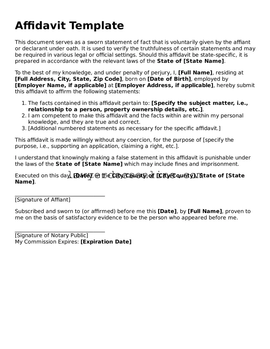 Free Affidavit Document