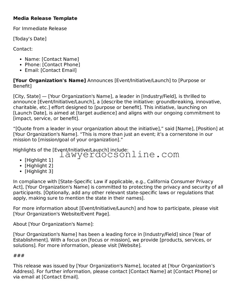 Free Media Release Document