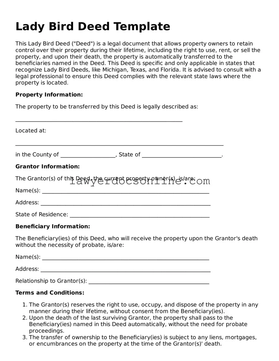 Free Lady Bird Deed Document