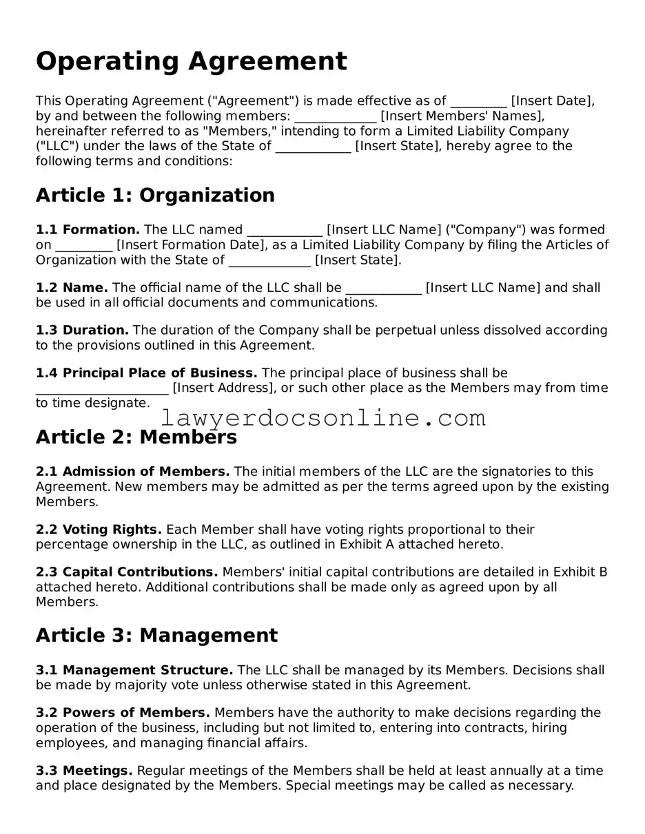 Free Operating Agreement Document