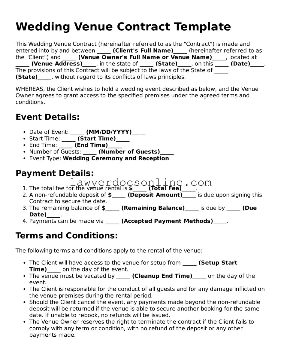 Free Wedding Venue Contract Document