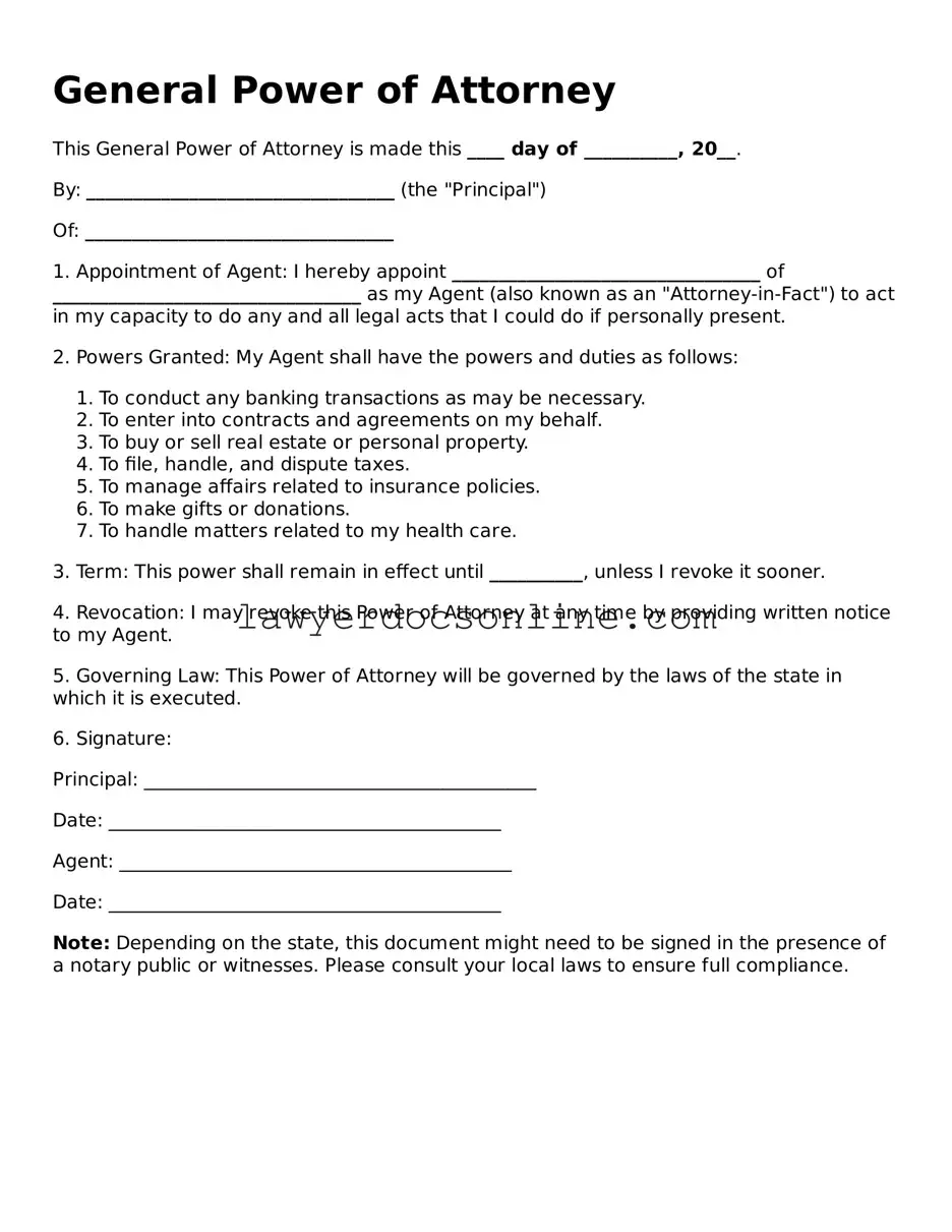 Free Power of Attorney Document