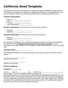 Legal  Deed Form for California