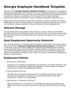Legal  Employee Handbook Form for Georgia