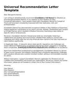 Free Recommendation Letter Document