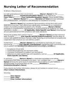 Free Nursing Letter of Recommendation Document