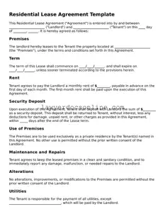 Free Lease Agreement Document