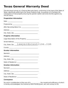 Legal  Deed Form for Texas