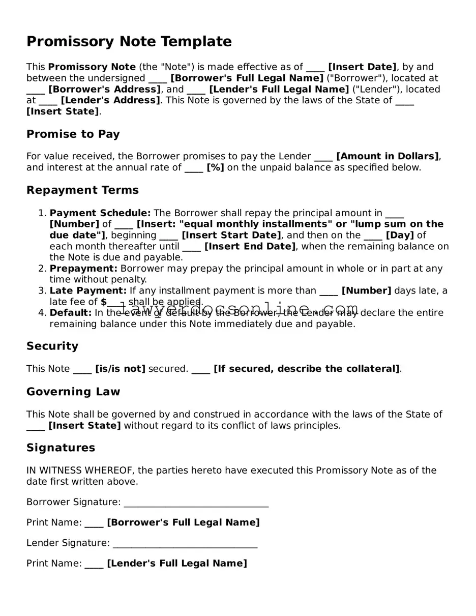 Free Promissory Note Document