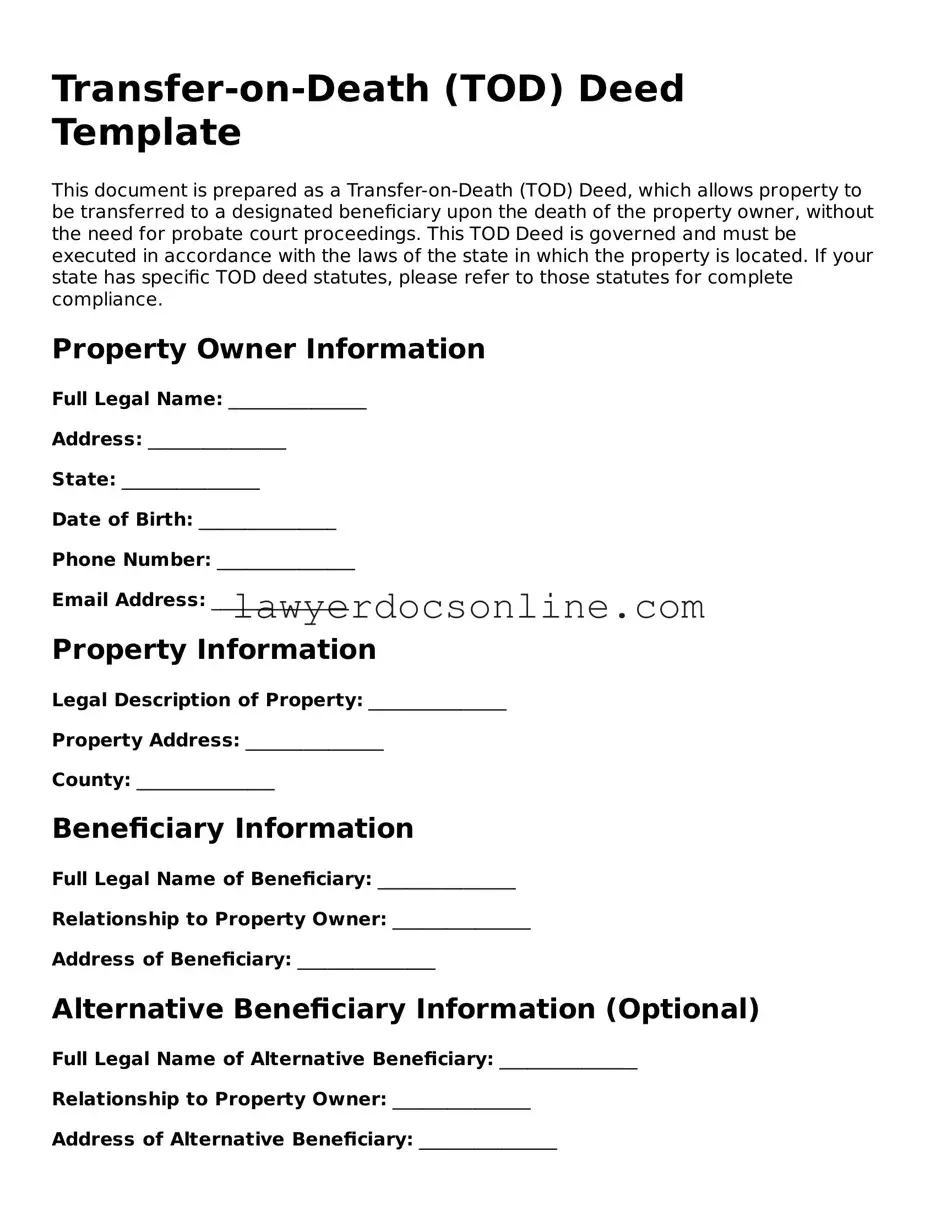 Free Transfer-on-Death Deed Document